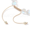 Synthetic Moonstone with Acrylic Braided Bead Bracelets BJEW-JB10520-5