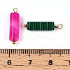 Synthetic Malachite & Goldstone & Turquoise & Agate Column Pendants STAS-N110-17G-3