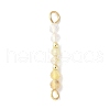 Faceted Round Natural Quartz Crystal & Gold Rutilated Quartz & Yellow Opal Beaded Connector Charms PALLOY-JF03530-04-1