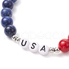 Natural Dyed Mashan Jade & Lapis Lazuli & Quartz Crystal Round Bead Stretch Bracelets for Women Men BJEW-TA00596-3