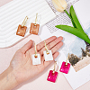 FIBLOOM 3 Pairs 3 Colors Rectangle Resin Hoop Earrings for Women EJEW-FI0002-64-3