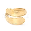 Ion Plating(IP) 304 Stainless Steel Teardrop Open Cuff Ring for Women RJEW-K245-37G-1