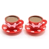 10Pcs Resin Coffe Cup with Bowknot Miniature Dollhouse PW-WGCC35F-02-1