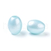 Oval Spray Painted Transparent Glass Beads X-DGLA-Q009-B-M-2
