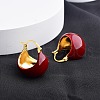 Bag Brass Enamel Hoop Earrings for Women EJEW-U055-09G-1