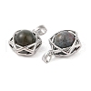 Natural Indian Agate Round Pendants G-M440-04D-P-2
