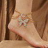 Alloy Crystal Rhinestone Multilayer Butterfly Charm Anklets for Women FS-WG289AF-01-1