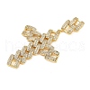 Brass Micro Pave Clear Cubic Zirconia Pendants KK-S526-68G-2