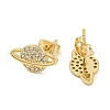 Brass Micro Pave Cubic Zirconia Stud Earrings EJEW-P261-39G-2
