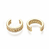 Brass Micro Pave Clear Cubic Zirconia Cuff Earrings EJEW-R114-025G-NF-2