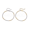 2Pcs 2 Colors Two Tone 304 Stainless Steel Textured Cable Chain Anklets AJEW-AN00681-2