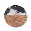 Pearlized Resin & Walnut Wood Pendants WOOD-C016-01G-3