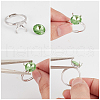Beebeecraft 1Pc Adjustable Rhodium Plated Sterling Silver Finger Ring Components STER-BBC0006-95P-5