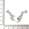 Brass Micro Pave Clear Cubic Zirconia Fold Over Clasps KK-A227-12P-3