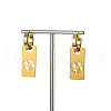 Fashionable Classic Stainless Steel Rectangle with Clover Hoop Earrings XC3510-2