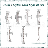 Unicraftale 140Pcs 7 Styles 304 Stainless Steel Connector Charms STAS-UN0060-49-3