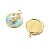 Brass Micro Pave Cubic Zirconia Pendants with Enamel KK-Z114-03G-2
