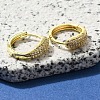 Brass Clear Cubic Zirconia Hoop Earrings EJEW-M047-01G-2