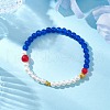 1Pcs Crystal Glass Round Beads Stretch Bracelets & 1Pcs Round Glass with ABS Plastic Imitation Pearl Beaded Strech Bracelets for Women BJEW-JB11733-8