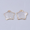 Electroplate Capiz Shell Pendants SHEL-T012-15-2