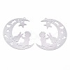 Non-Tarnish 201 Stainless Steel Filigree Pendants STAS-S118-012P-2