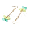 Handmade Glass Seed Beads Butterfly Dangle Earrings EJEW-MZ00445-03-4