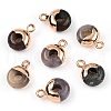 Natural Indian Agate Flat Round/Donut Charms G-I347-16-1