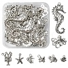 48Pcs 8 Style Marine Animal Theme Tibetan Style Alloy Pendants FIND-FS0001-53-1