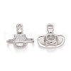 Rack Plating Brass Micro Pave Clear Cubic Zirconia Charms KK-E267-11P-2