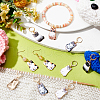 10Pcs 5 Style Cat Alloy Enamel Pendant Locking Stitch Markers HJEW-AB00138-4