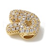 Brass Micro Pave Cubic Zirconia Beads KK-P290-61G-R-2