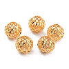 Long-Lasting Plated Hollowed Brass Beads KK-O133-002C-G-1
