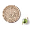 Drawbench & Baking Painted Glass Round Connector Charms PALLOY-JF03541-01-2