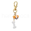 Glass Beaded Dog & Bone Pendant Decorations HJEW-MZ00148-2