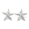 304 Stainless Steel Starfish Stud Earrings EJEW-D281-06S-1