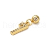 925 Sterling Silver Micro Pave Clear Cubic Zirconia European Dangle Charms STER-A045-01G-7-2