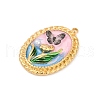 304 Stainless Steel Enamel Pendants STAS-C121-08D-G-2