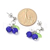 Cherry 304 Stainless Steel Handmade Polymer Clay Rhinestone Dangle Stud Earrings EJEW-JE06429-01-4