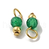 Natural Green Onyx Agate Faceted Round Charms PALLOY-NH00002-2