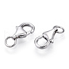 Rhodium Plated 925 Sterling Silver Lobster Claw Clasps STER-T004-82B-P-1