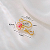 Clear Cubic Zirconia with Enamel Pink Lotus Flower Clip on Nose Rings FS-WG6F390-01-2