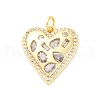 Brass Micro Pave Cubic Zirconia Pendants KK-D325-58G-01-1