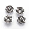 6-Petal Tibetan Style Alloy Flower Bead Caps TIBE-S220-B-NR-1