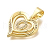 Rack Plating Brass Micro Pave Cubic Zirconia Pendants KK-L226-101G-Q-2
