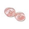 Cherry Quartz Glass Donut/Pi Disc Charms G-G142-01E-2