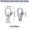 SOFPLATE 304 Stainless Steel Lobster Claw Clasps STAS-SP0001-73B-2