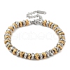 304 Stainless Steel Ring Link Chain Bracelets for Women BJEW-Z084-01GP-4