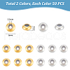 Unicraftale 100Pcs 2 Colors Brass Spacer Beads FIND-UN0015-57-3