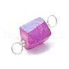 Electroplated Natural Quartz Connector Charms PALLOY-JF02323-02-4