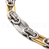 201 Stainless Steel Oval Byzantine Chain Bracelets BJEW-B078-144GP-2